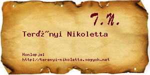 Terényi Nikoletta névjegykártya