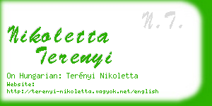 nikoletta terenyi business card