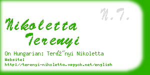 nikoletta terenyi business card